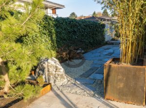 bac acier corten pour bambou